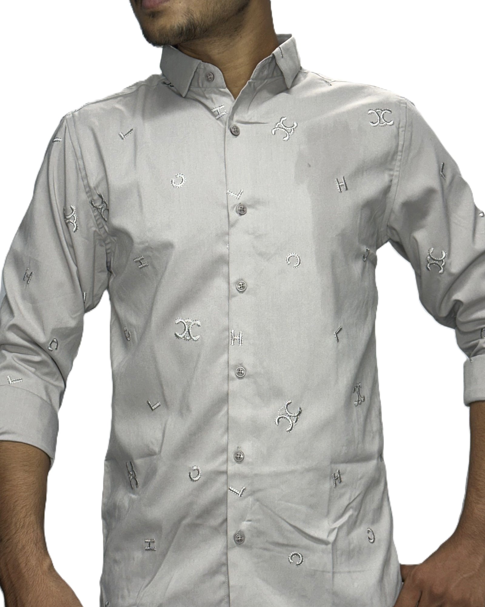Cloud Grey printed casual Shirt